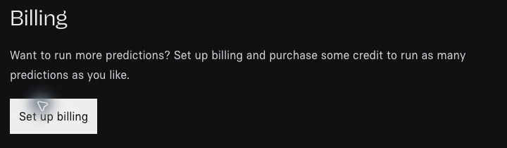 Billing 페이지의 Set up billing 버튼